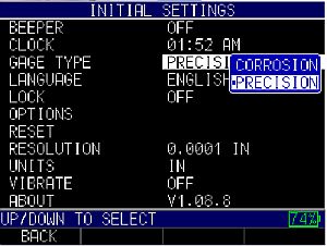 Initial Settings Screen Shot